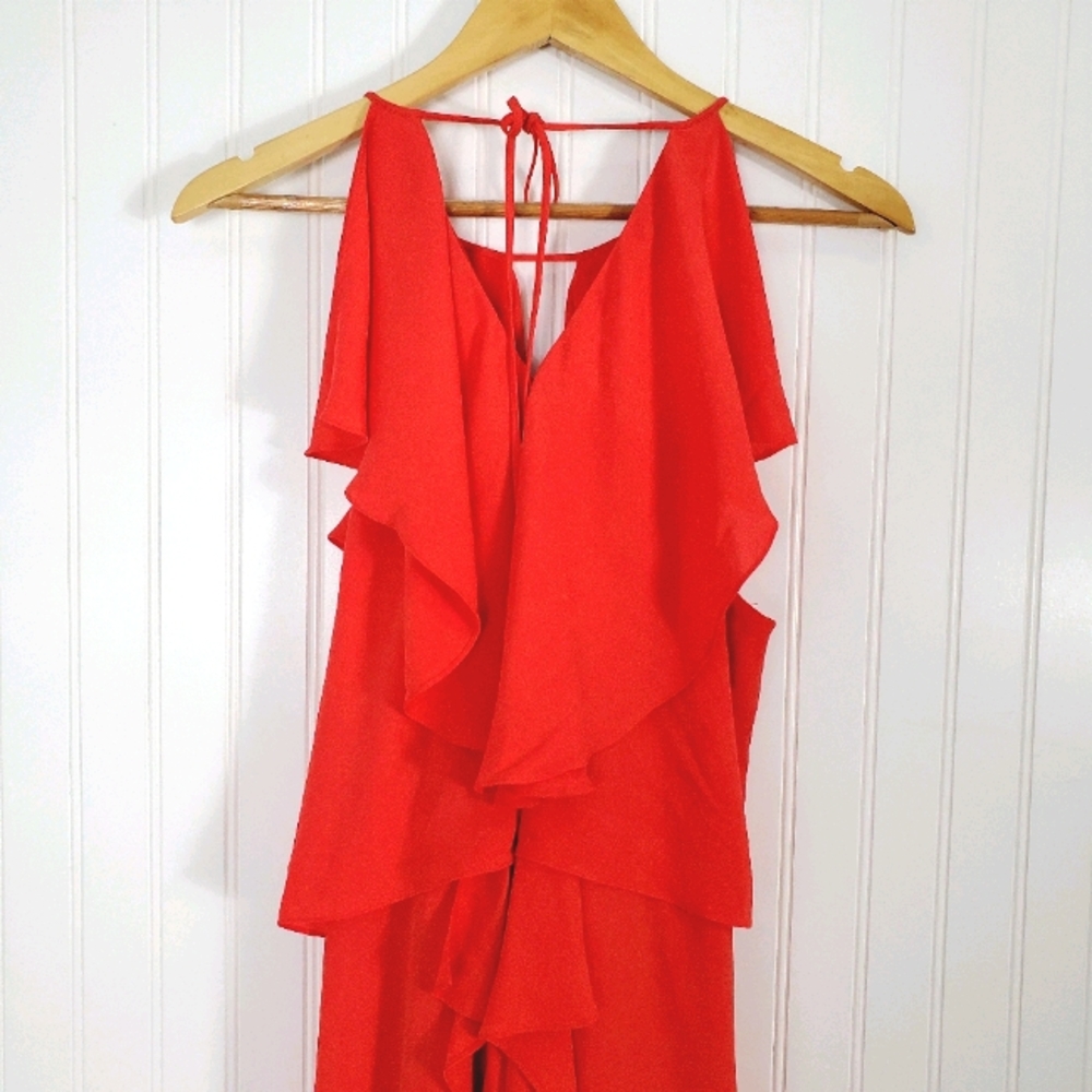 BCBGMAXAZRIA JANISA HALTER NECK RUFFLE DRESS - Picture 12 of 16